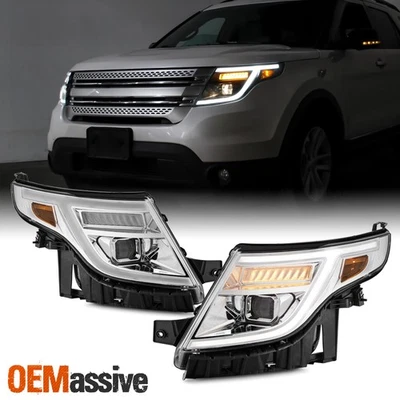 Faro de señal secuencial LED cromado proyector halógeno Ford Explorer 11-15 Foto 1 de 4