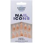 Elegant Touch False Nails - High Flyer - 24 Long White French Tips Faux Nails