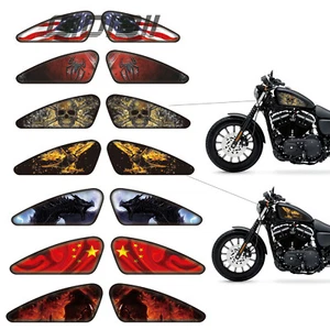 2pcs Motorcycle Fuel Tank Stickers Motorcycle Decals For Harley XL883 1200 Dyna - Picture 1 of 18