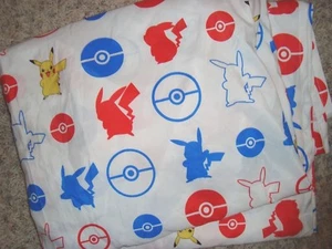 VINTAGE 90s NINTENDO POKEMON Sheet Twin Flat Material Sheets - Bild 1 von 3