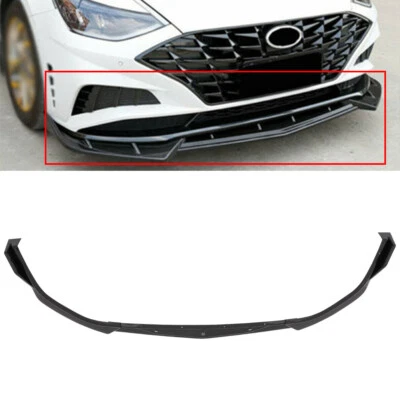 Cubierta de alerón labial de parachoques delantero negro brillante para Hyundai Sonata 2020-2021 Foto 1 de 4