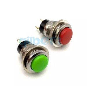 5pcs 12mm Hole 2 Pins SPST Push To ON Momentary Push Button Switch DS-318 - Picture 1 of 7