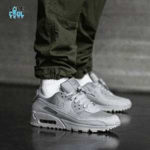 Nike Men's Air Max 90 Wolf Grey Wolf Grey Athletic Sneakers CN8490-001 - Picture 1 of 6