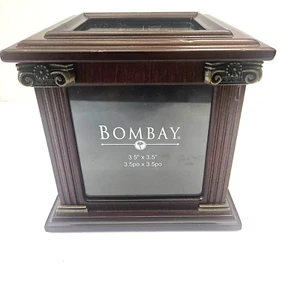 Vintage Bombay Company Picture Frame Wood Storage Box 6.5"x 6.5" for 3.5" Photos - Picture 1 of 8