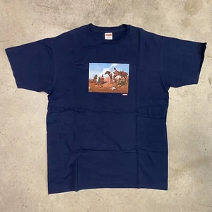 VINTAGE SUPREME 1871 TEE T-SHIRT BOX LOGO KATE MOSS NATIVE AMERICAN SS 2010 L - Picture 1 of 11
