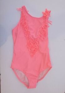 Cleobella Girls Size Large 10-12 Neon Coral One Piece Swimsuit