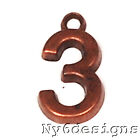 Number Charms Pendant Antique Copper Pewter 2pcs 15x10mm  0-9 Anniversary Charm
