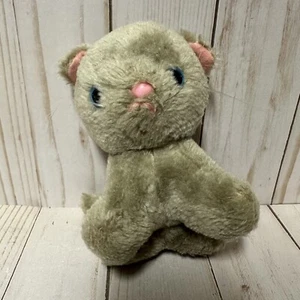 Vintage Russ Kitty Cat Plush Gray Kitten Blue Eyes 1970s Mini 5 Inch - Picture 1 of 12