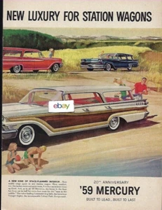 MERCURY MOTOR CARS 1959 MERCURY COUNTRY CRUISERS LUXURY KOMBI 2 PG AD - Bild 1 von 2