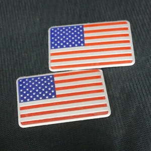 2x Calcomanía Emblema Pegatina Metal Largo Bandera de EE. UU. 3D - Imagen 1 de 9