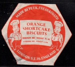 British Advertising Label - Orange Shortcake Biscuits - Picture 1 of 1