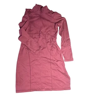 Athleta Kleid Burgund Langarm Sportlich Freizeit MT - Bild 1 von 9
