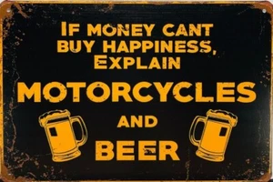 BEER Garage Rustic Look Vintage Tin Signs Man Cave, Shed & Bar Sign, - Picture 1 of 2