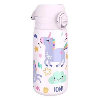 ION8 Leak Proof Thermal Steel Water Bottle, Insulated Steel, Unicorns, 320ml (11 - Image 1 of 4