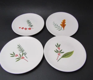 4 platos de ensalada aperitivo de hoja verde roja y jarra de vacaciones bayas - Imagen 1 de 4