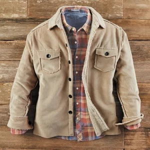 Industry Republic Clothing Sandstone Corduroy Sherpa Western Shirt Jacket Large - Picture 1 of 11