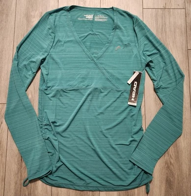 HEAD DRY MOTION 尺寸 大号 超弹力 舒适 女式 健身罩衫 绿色 全新带标签 — 第 1/4 张图片