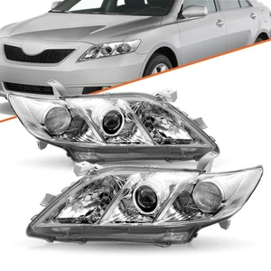 Right+Left Headlights Set For 2007 2008 2009 Toyota Camry Chrome Clear Projector - Picture 1 of 6