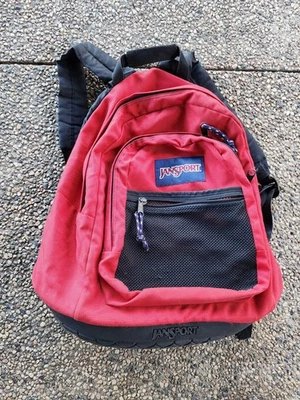 Mochila de Colección JanSport Parte Inferior de Neumático de Goma Roja Resistente Años 90 Retro Escuela Foto 1 de 4