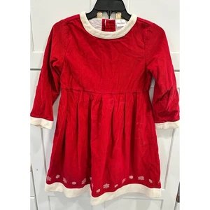 Hanna Andersson Corduroy Dress Christmas Holiday Snowflake Trim Girls Size 130 8 - Picture 1 of 6