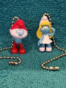 The Smurfs Papa Smurf and Smurfette Light Pull and Fan Pull Set - The Smurfs - Picture 1 of 2