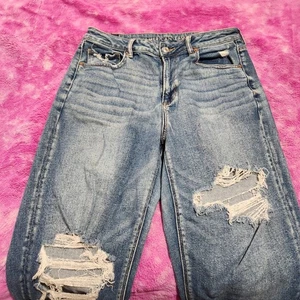 American Eagle Jeans Damen 31x26 High Rise Mom Straight Distressed Stretch - Bild 1 von 13