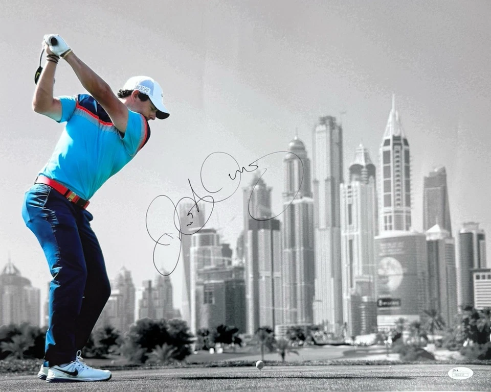 Фотография с автографом Рори Макилроя (чемпионат Дубая 2024 года) 16x20 JSA - Изображение 1 из 1
