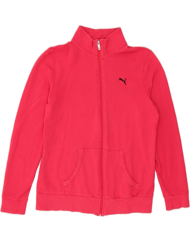 PUMA Womens Tracksuit Top Jacket UK 14 Large Pink Cotton DU82 - Image 1 of 3