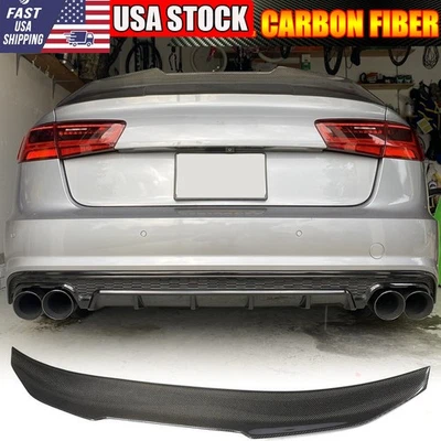 PARA AUDI A6 S6 C7 C7.5 2012-2018 ALERÓN TRASERO DE FIBRA DE CARBONO REAL ALERÓN MALETERO Foto 1 de 4