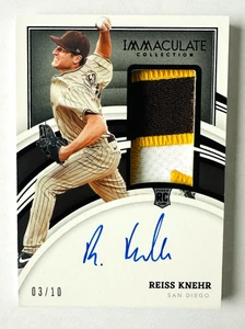 2022 Panini Immaculate Reiss Knehr AUTO Jersey PATCH RC SP #/10 Padres Rookie! - Picture 1 of 3