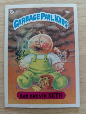 Garbage Pail Kids Topps 1985 UK Series 2 ~ 70a Bad Breath Seth - Image 1 of 2