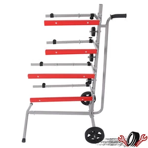 Auto Body Paint Masking Paper Machine Mobile Cart Stand 4 Rolls Powder Coated - Picture 1 of 20