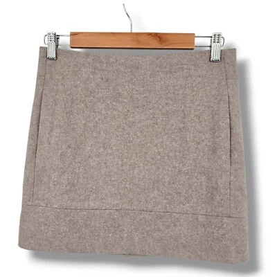 J. Crew Wool Blend Mini Skirt Pockets A-Line Career Casual Taupe Size 0 - Image 1 of 4