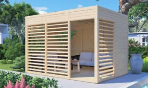 modernes Gartenhaus 337x234 cm Lounge Pavillon Holzhaus Sommerhaus Strandhaus - Bild 1 von 17