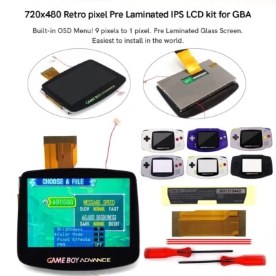 V5 Drop In GBA Laminated IPS 720X480 OSD Backlight LCD For Game Boy Advance GBA - Image 1 of 4