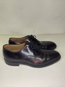 Johnston & Murphy MELTON Burgundy Captoe Calfskin Oxford Shoes Size 9 D/B - Picture 1 of 11
