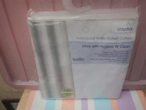 CROYDEX PROFESSIONAL WHITE TEXTILE SHOWER CURTAIN 180 X 180 CM NEW - Picture 1 of 3