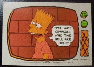 1990 Topps The Simpsons # 70 I'm Bart Simpson 