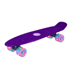 Light up Pennyboard Cruiser Skateboard Kids Beginner 22" Skateboard Purple - Picture 1 of 9