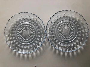 Platos de cena de vidrio de 9 3/8"" burbuja azul azafrán de colección de vidrio de 9 3/8 - Imagen 1 de 4
