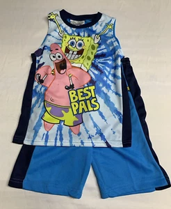 Boys SpongeBob "Best Pals" Blue/Navy Blue Short Set_New_ - Picture 1 of 7