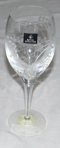 Royal Doulton Falling Stars Cut Crystal Water Goblet Fuchsia Flowers - Picture 1 of 4