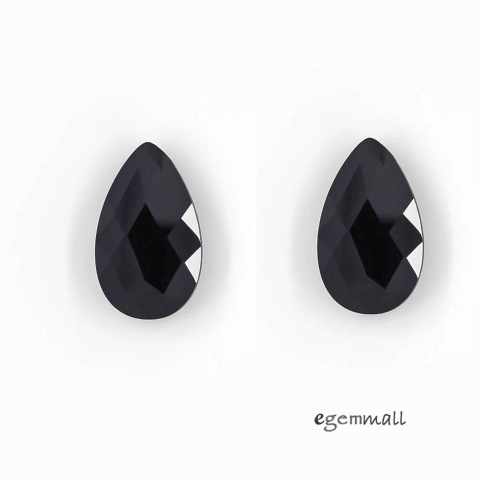 2 cuentas colgantes briolette lágrima plana facetada circonita cúbica 12 mm x 20 mm Foto 1 de 1