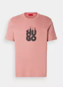 Hugo Boss Herren T-Shirt HUGO Dalayer Crew Neck Cotton Tee in Open Pink - Bild 1 von 8
