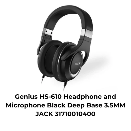 Genius HS-610 Headphone and Microphone Black Deep Base 3.5MM JACK 31710010400 - Image 1 of 2