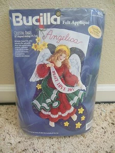 Bucilla Celestial Angel Christmas Stocking Felt Applique Kit 18" Retired 83956 - Picture 1 of 2
