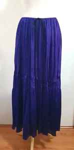 FORTE FORTE ITALY Designer Satin A-line Maxi Skirt in Electric Purple, S/M $500 - Picture 1 of 8