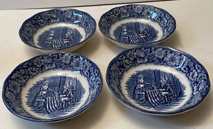 Vier (4) Vintage Staffordshire Liberty blau 5" Dessertschalen - Betsy Ross - Bild 1 von 6