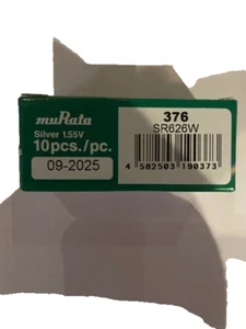 Murata (Sony) 376/SR626W Watch Batteries 1.55V Button Cells Silver Oxide - Imagen 1 de 2