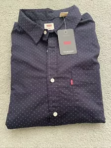 Camisa de vestir informal Levi's para hombre 2XL algodón manga larga punto botín azul un bolsillo - Imagen 1 de 11